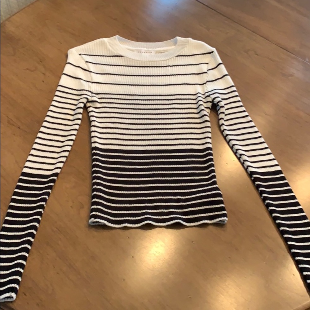 Topshop ribbed striped fitted sweater